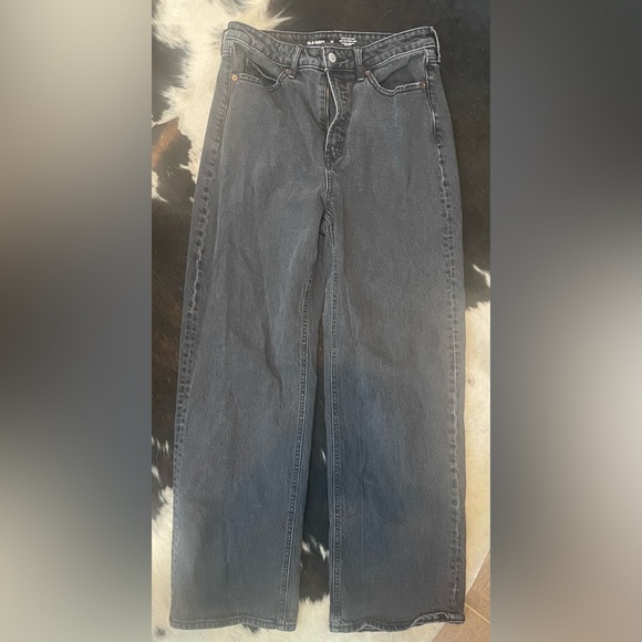 Old Navy Charcoal Wide Leg Jeans - Picture 1 of 4